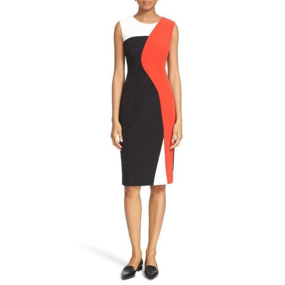 Milly Colorblock Helix Sleeveless Sheath Dress 8